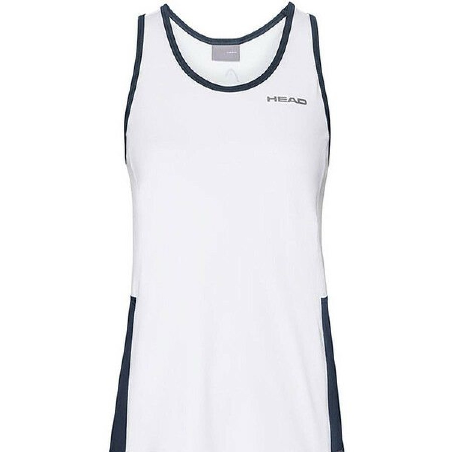 Tennis Clothing * | Promo Head Women'S Club Tank Top White Dress Blue