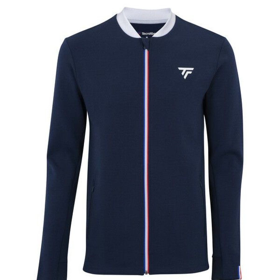 Tennis Clothing * | Wholesale Tecnifibre Men'S Fleece Jacket 2021 Marine