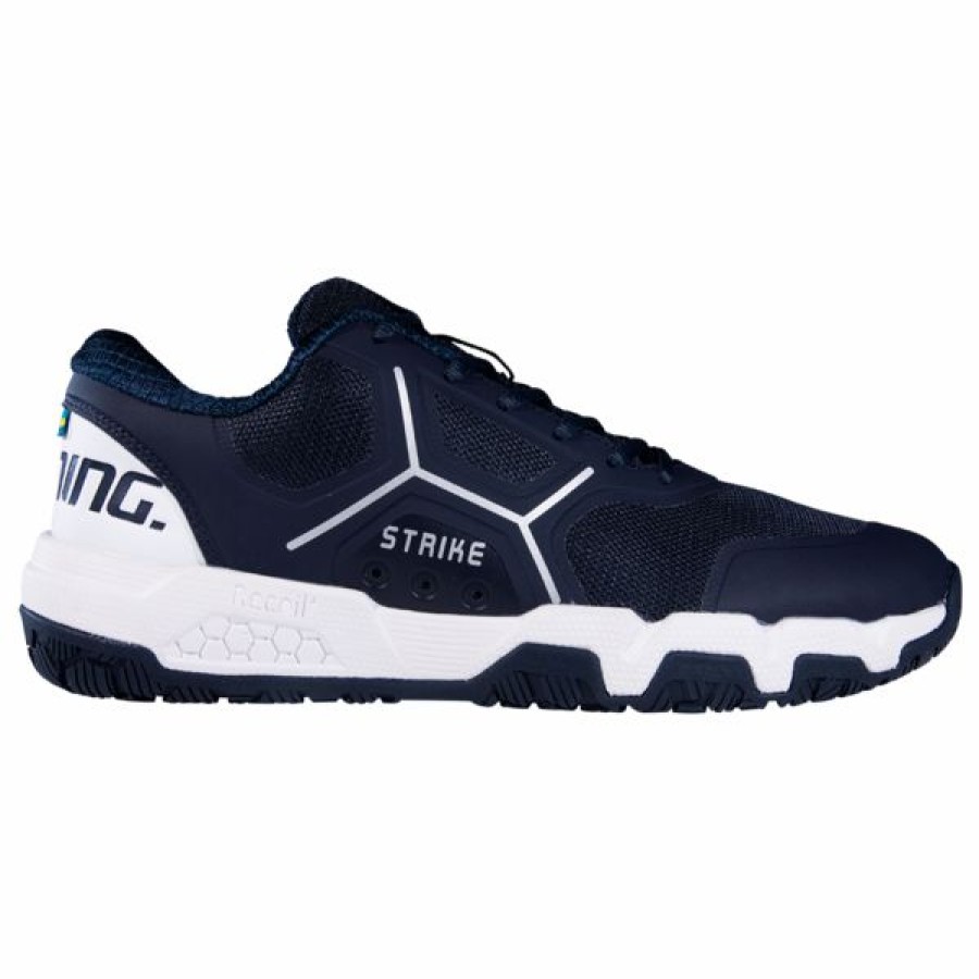 Squash Shoes * | Best Reviews Of Salming Men'S Recoil Strike Indoor Court Shoe Navy White