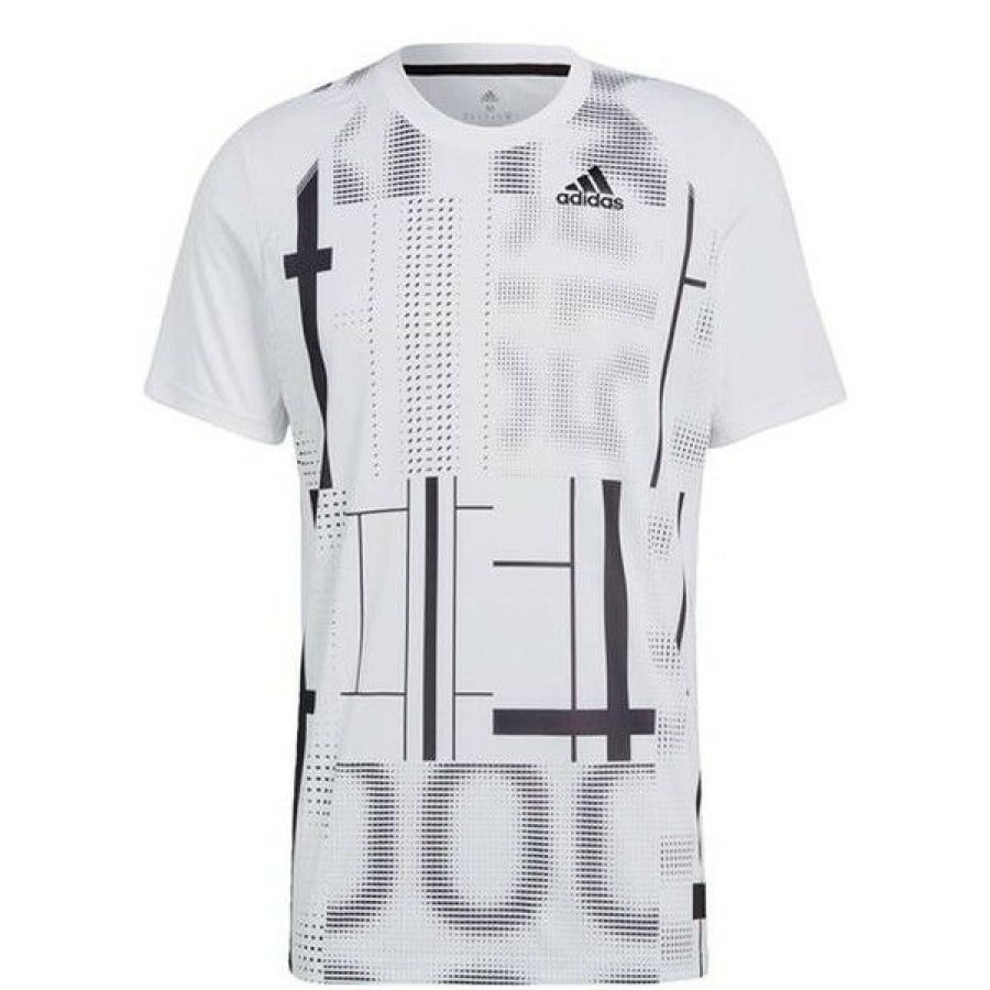 Tennis Clothing * | Flash Sale Adidas Men'S Club Graphic Tee White