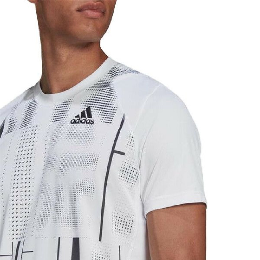 Tennis Clothing * | Flash Sale Adidas Men'S Club Graphic Tee White