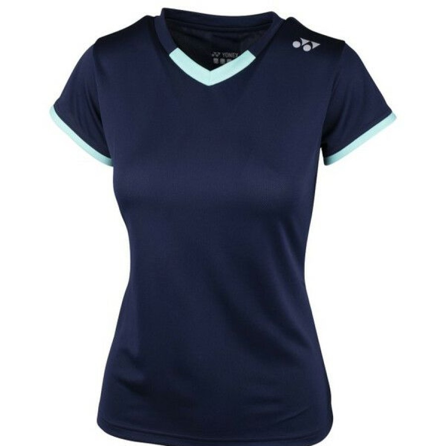 Tennis Clothing * | Top 10 Yonex Women'S Ytl4 Crew T-Shirt Navy Blue