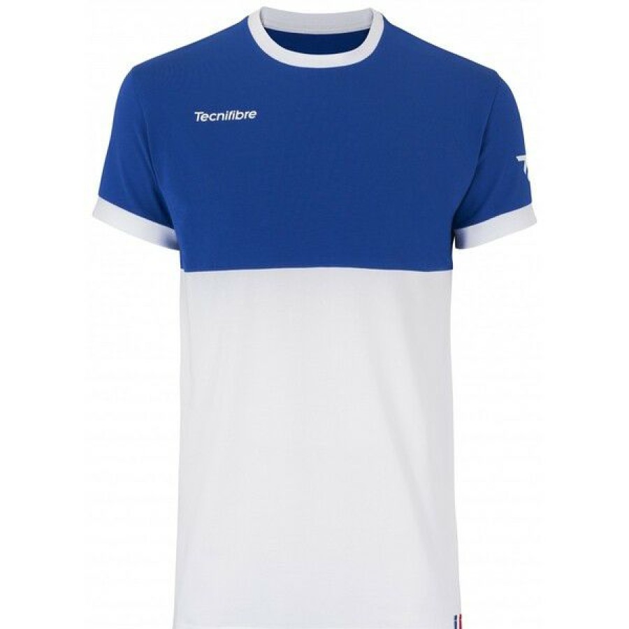 Tennis Clothing * | Outlet Tecnifibre Men'S F1 Stretch T-Shirt Royal Blue