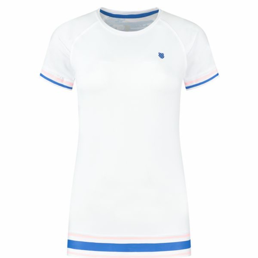 Tennis Clothing * | Best Sale K-Swiss Women'S Hypercourt Roundneck Top White