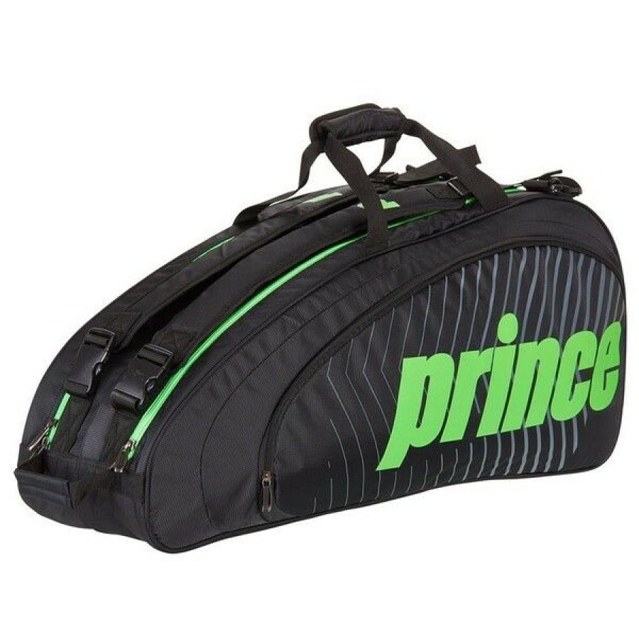 Tennis Bags * | Cheapest Prince Tour Future 6 Racket Bag Black Green