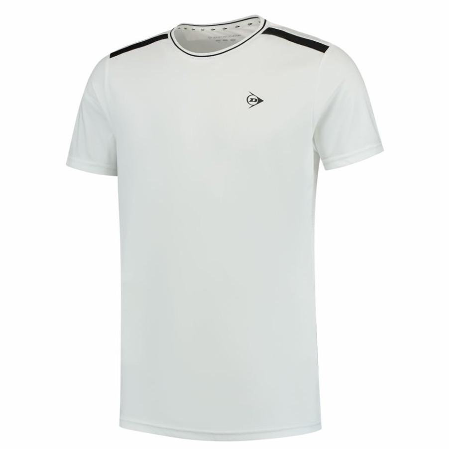 Tennis Clothing * | Best Reviews Of Dunlop Men'S Club Crew Tee 2022 White Black