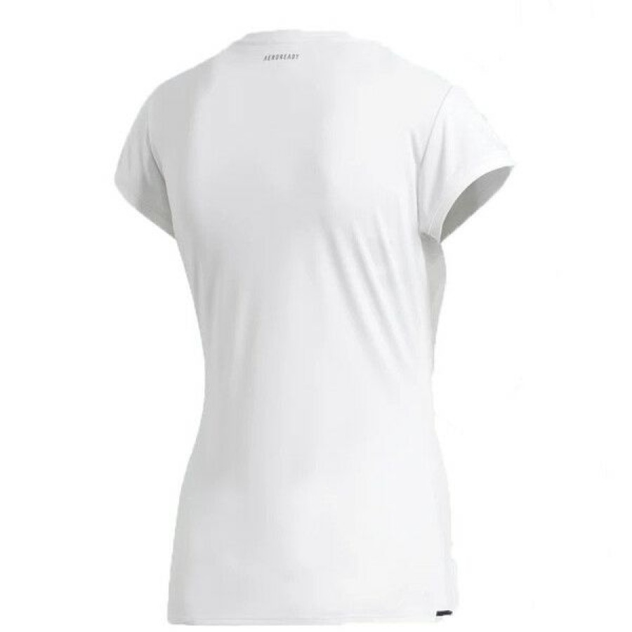 Tennis Clothing * | Cheap Adidas Women'S Club 3 Stripe Tee White