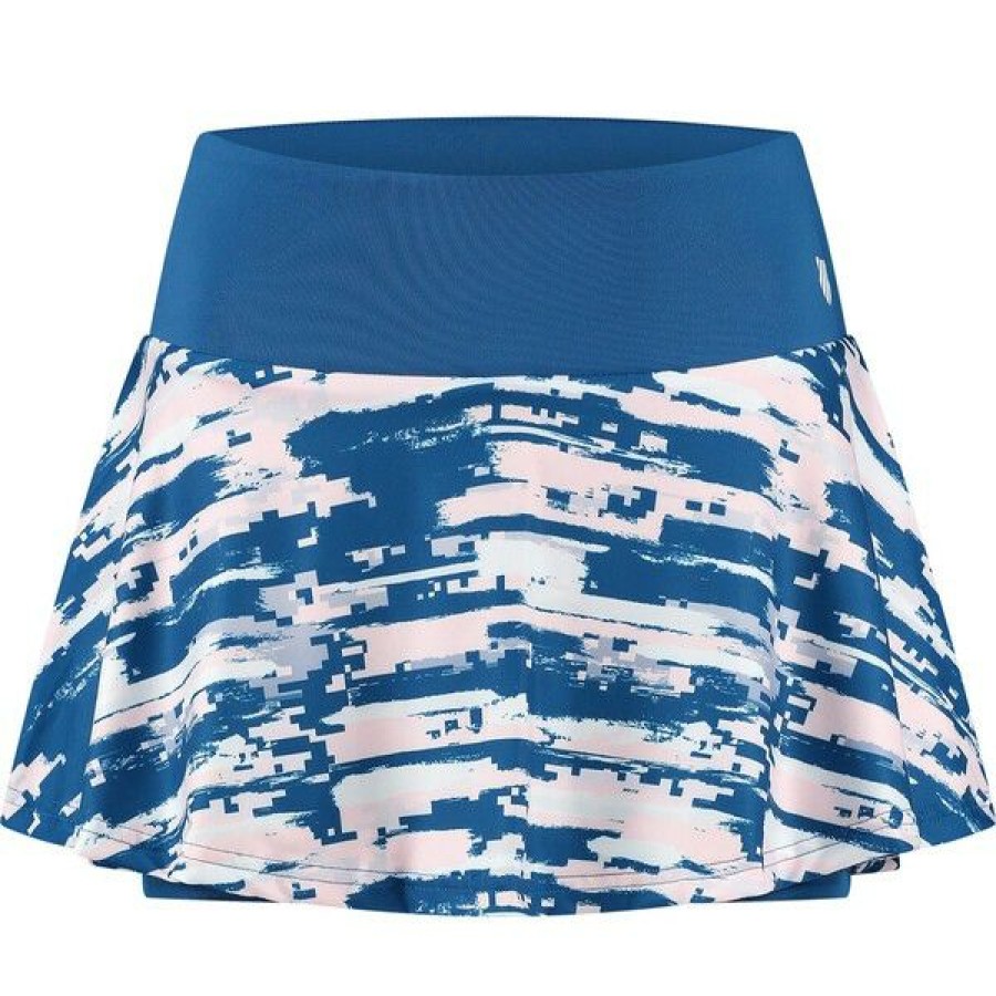 Tennis Clothing * | Best Sale K-Swiss Women'S Hypercourt Print Skirt Classic Blue