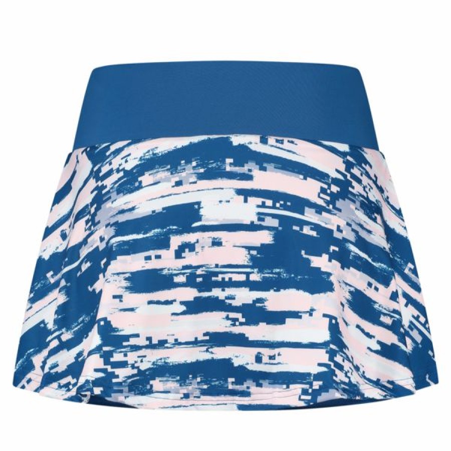 Tennis Clothing * | Best Sale K-Swiss Women'S Hypercourt Print Skirt Classic Blue