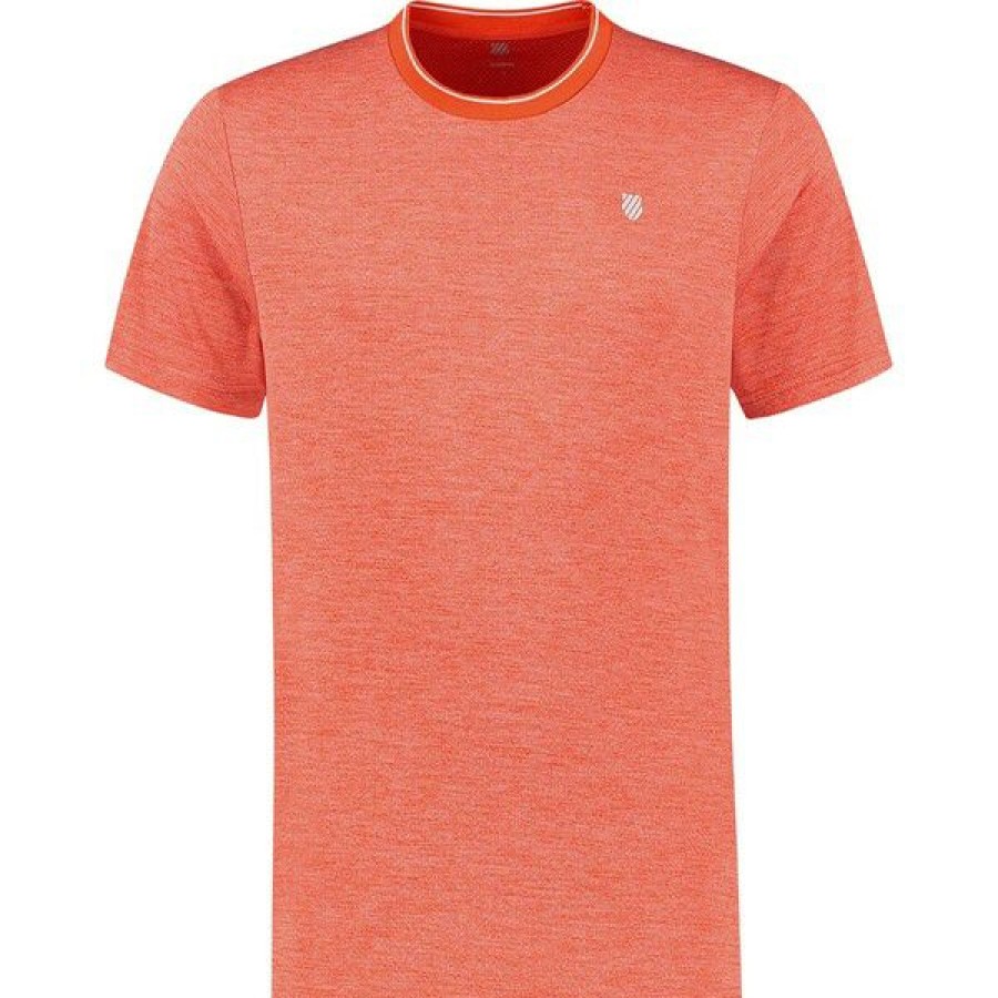 Tennis Clothing * | Wholesale K-Swiss Men'S Hypercourt Double Crew Tee Spicy Orange