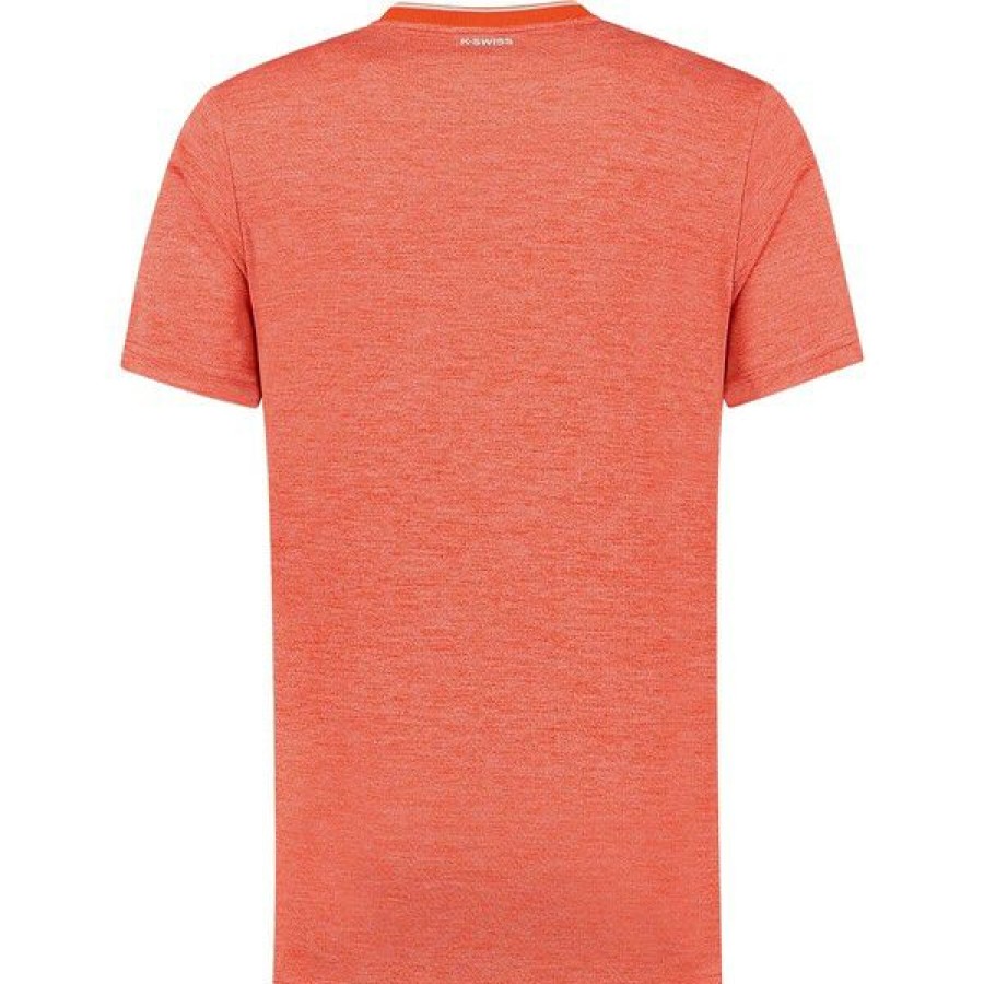 Tennis Clothing * | Wholesale K-Swiss Men'S Hypercourt Double Crew Tee Spicy Orange