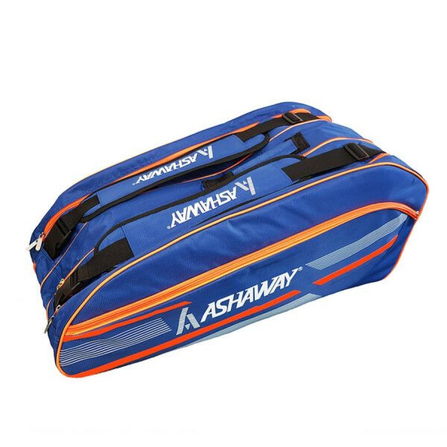 Squash Bags * | Cheap Ashaway Thermo Atb866 9(Triple) Racket Bag Blue Orange