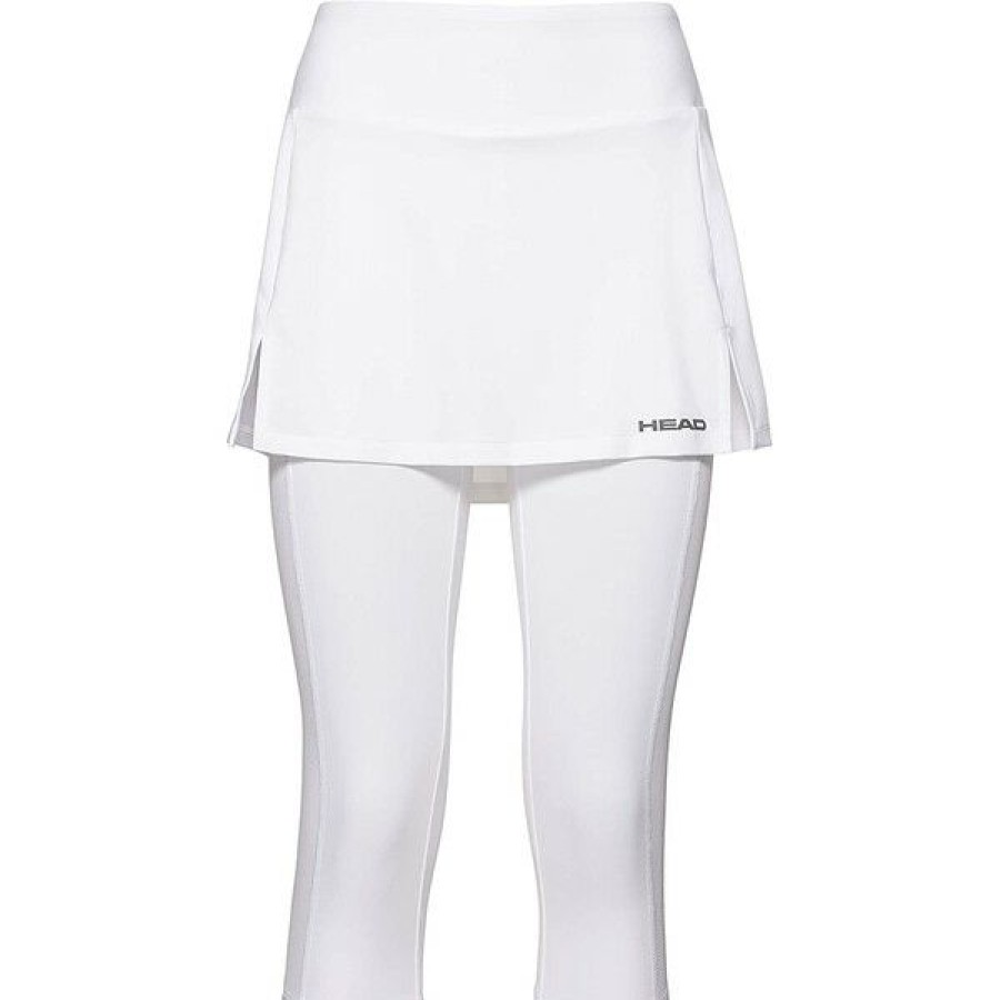 Tennis Clothing * | Cheapest Head Womens Club 3/4 Tights Skort White