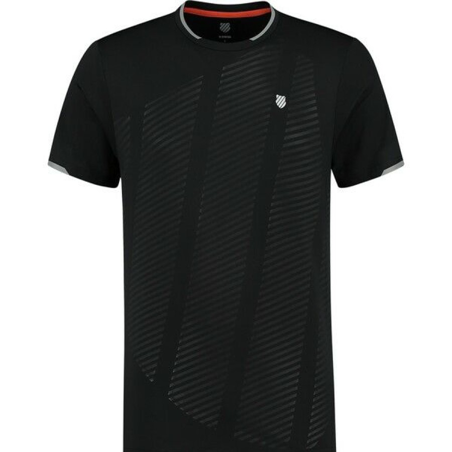 Tennis Clothing * | Best Deal K-Swiss Men'S Hypercourt Shield Crew Tee 2 Jet Black