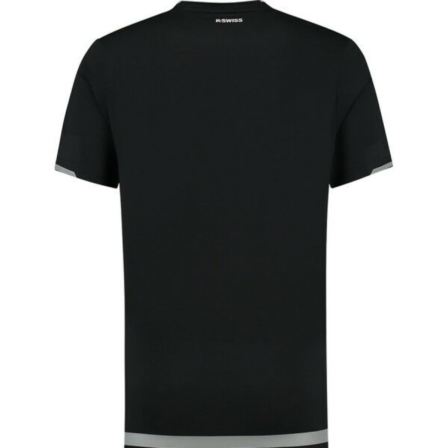 Tennis Clothing * | Best Deal K-Swiss Men'S Hypercourt Shield Crew Tee 2 Jet Black