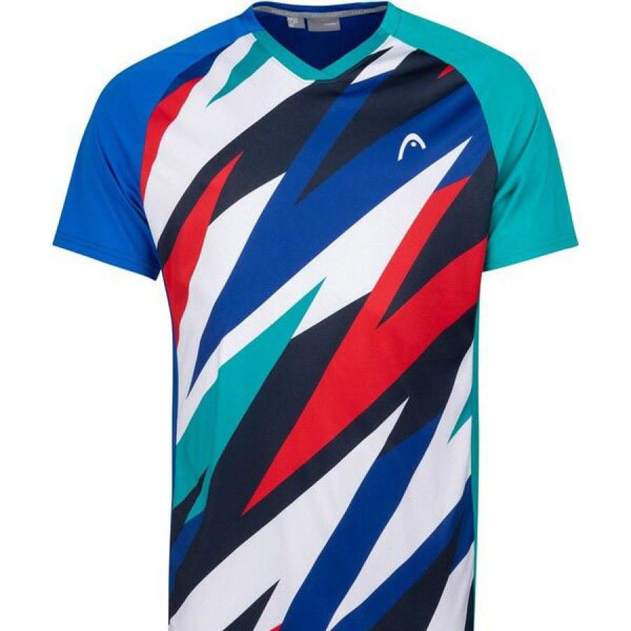 Junior Tennis Clothing * | Flash Sale Head Boys Striker T-Shirt Blue Red White