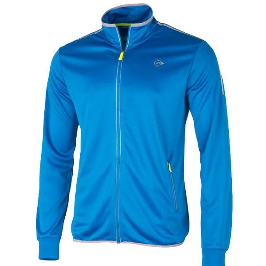 Tennis Clothing * | Outlet Dunlop Men'S Club Knitted Jacket Royal Blue