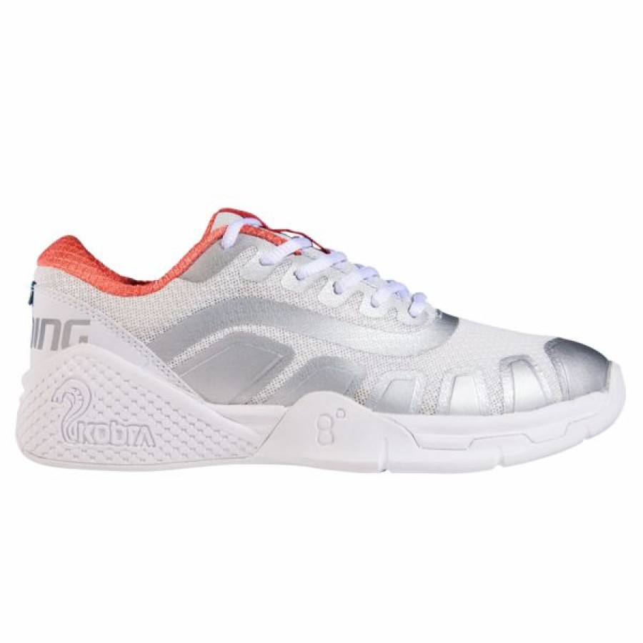 Squash Shoes * | Discount Salming Women'S Kobra Recoil Indoor Court Shoe White Living Coral