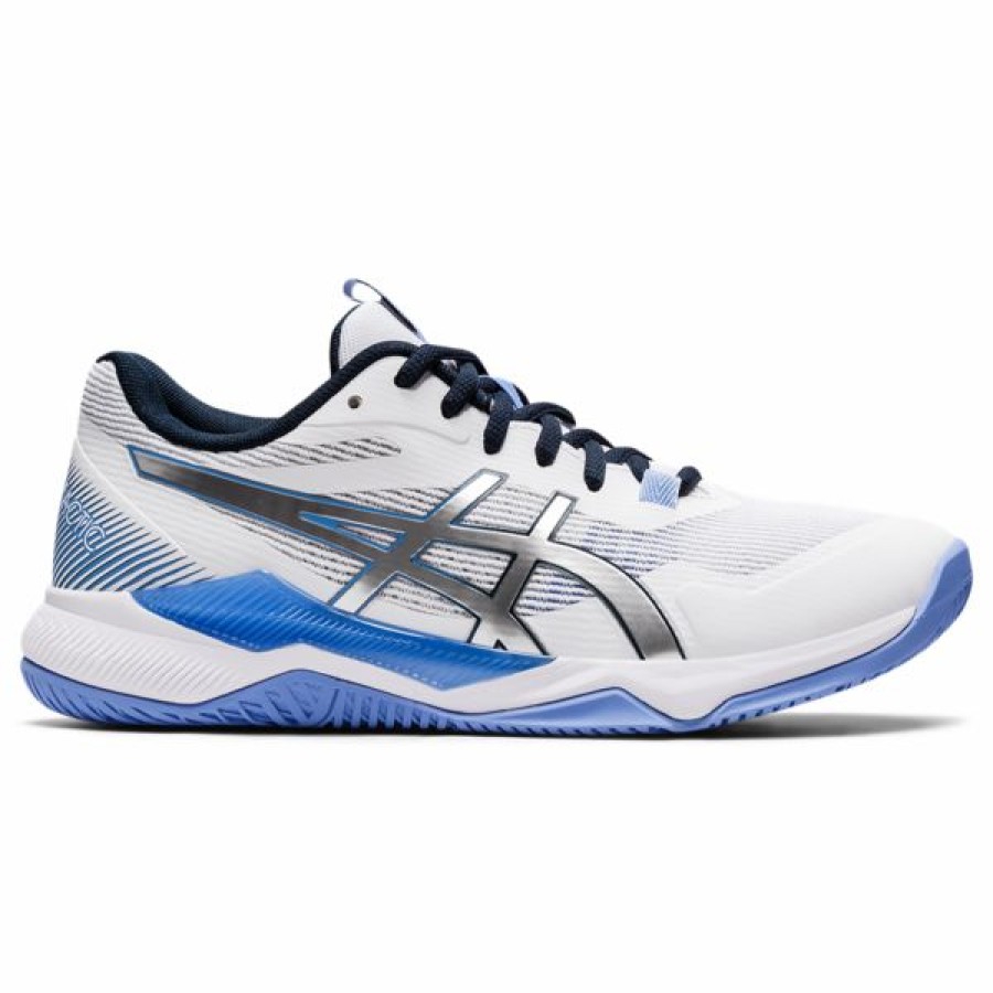 Squash Shoes * | Budget Asics Women'S Gel Tactic Indoor Shoes White Periwinkle Blue