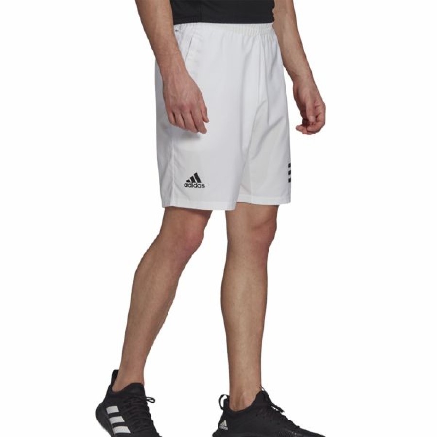 Tennis Clothing * | Best Deal Adidas Men'S Club 3 Stripe Short White