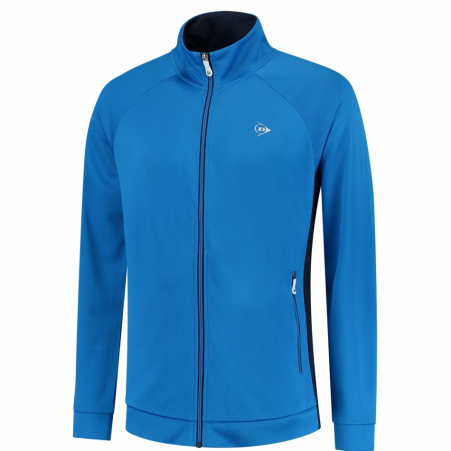 Tennis Clothing * | Coupon Dunlop Men'S Club Knitted Jacket 2022 Royal Blue Navy