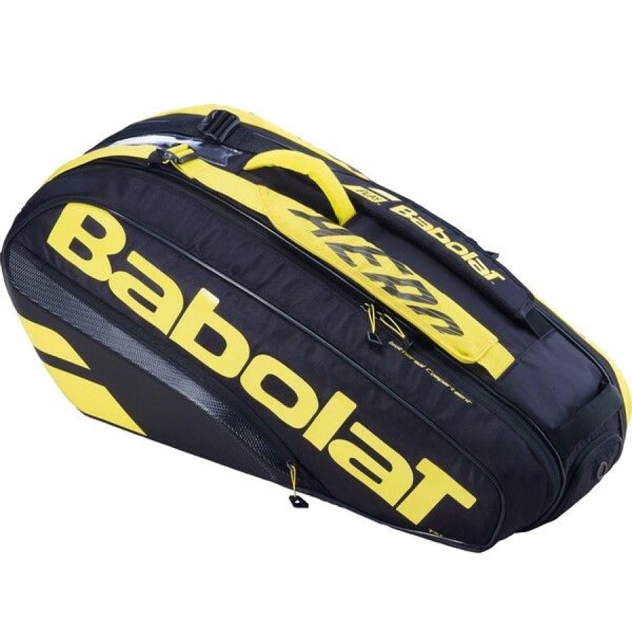 Tennis Bags * | Cheap Babolat Pure Aero 6 Racket Bag Black Yellow