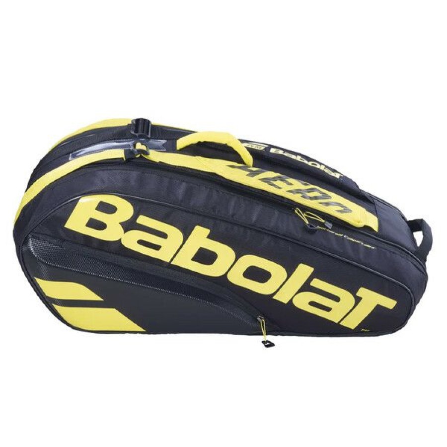 Tennis Bags * | Cheap Babolat Pure Aero 6 Racket Bag Black Yellow