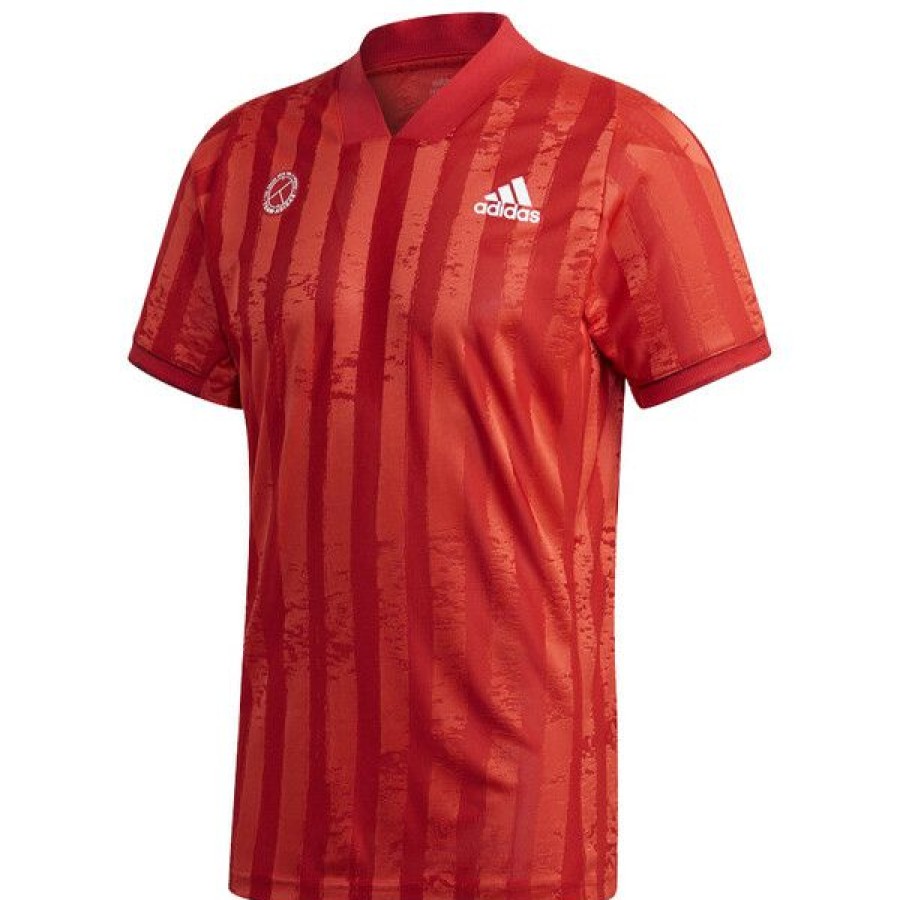 Tennis Clothing * | Hot Sale Adidas Men'S Freelift Tennis T-Shirt Engineered Red