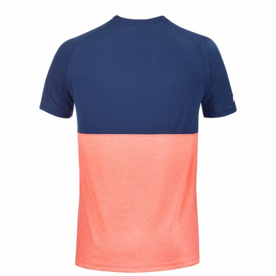 Tennis Clothing * | Cheapest Babolat Mens Play Crew Neck Tee Fluo Strike Estate Blue