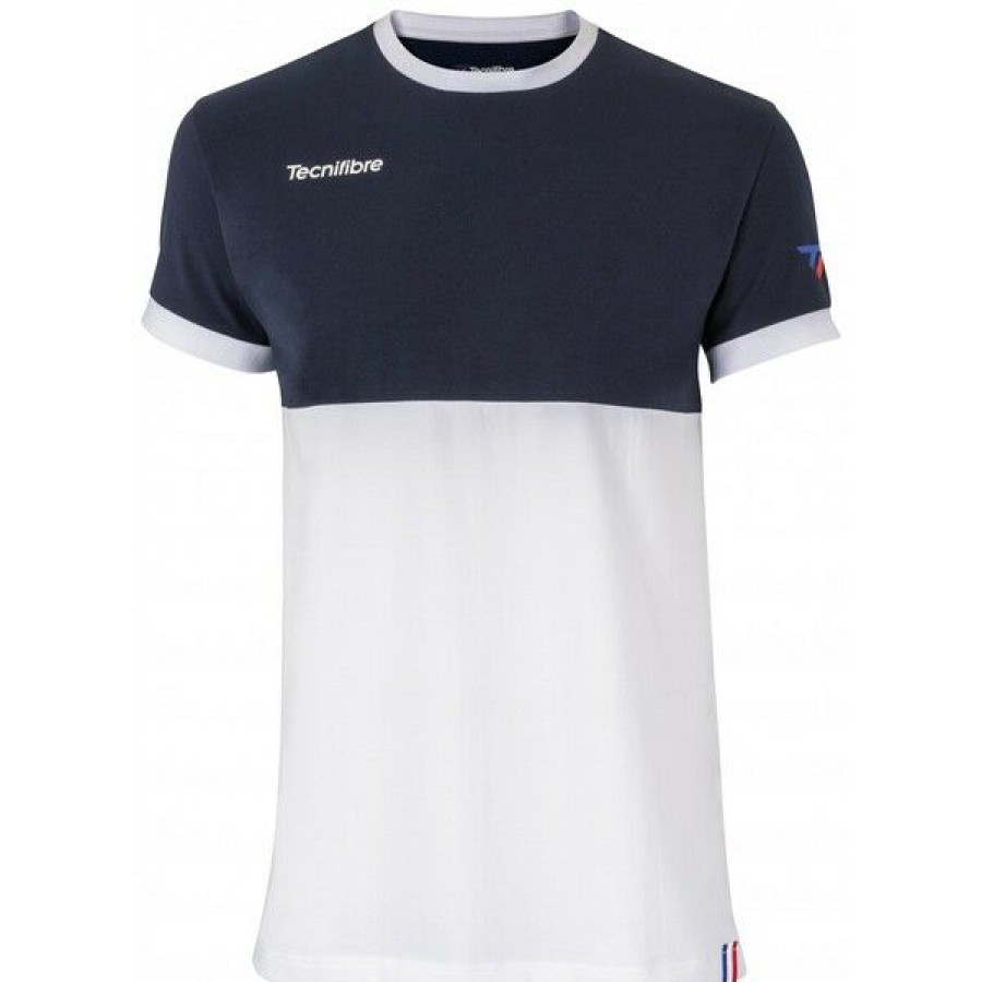 Tennis Clothing * | Best Pirce Tecnifibre Men'S F1 Stretch T-Shirt Marine