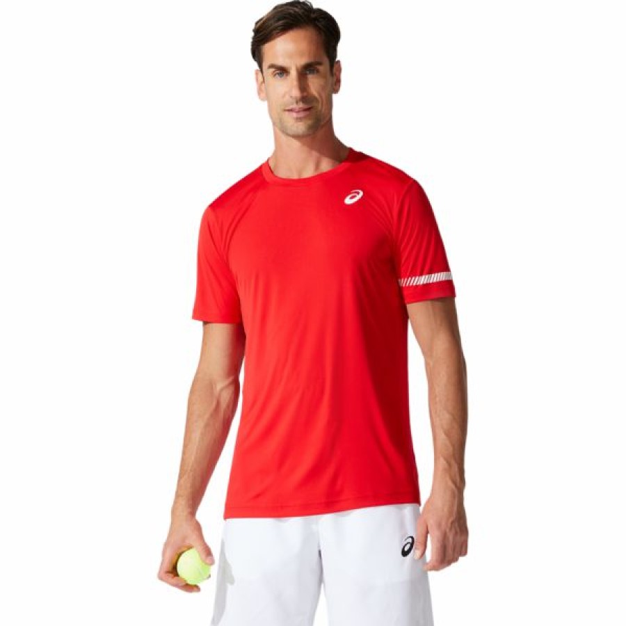 Tennis Clothing * | Flash Sale Asics Men'S Court Ss Tee Classic Red