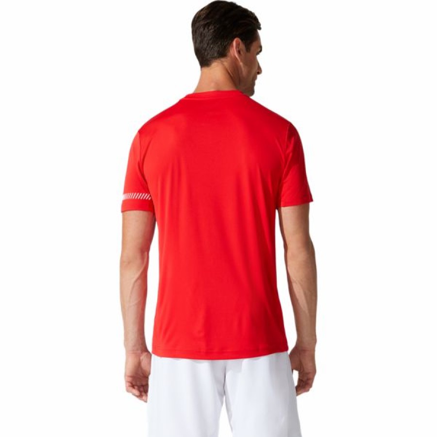 Tennis Clothing * | Flash Sale Asics Men'S Court Ss Tee Classic Red