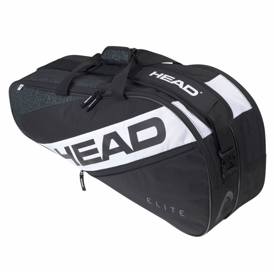 Tennis Bags * | Best Reviews Of Head Elite 6R Combi Racket Bag Black White