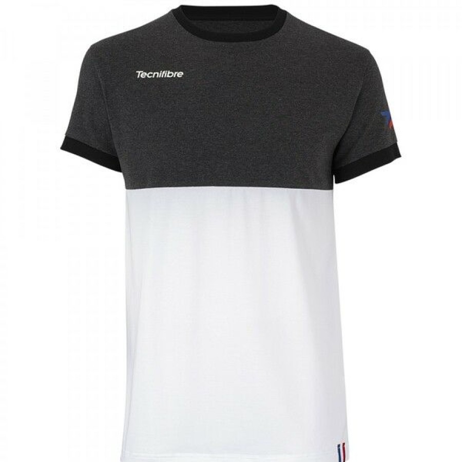 Tennis Clothing * | Top 10 Tecnifibre Men'S F1 Stretch T-Shirt Black Heather