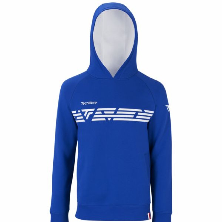 Tennis Clothing * | Promo Tecnifibre Men'S Fleece Hoodie Royal Blue