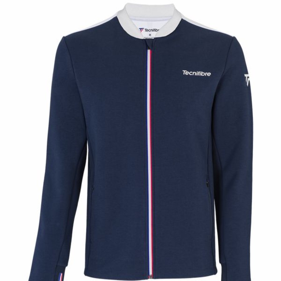 Tennis Clothing * | Outlet Tecnifibre Men'S Warm Up Jacket Marine