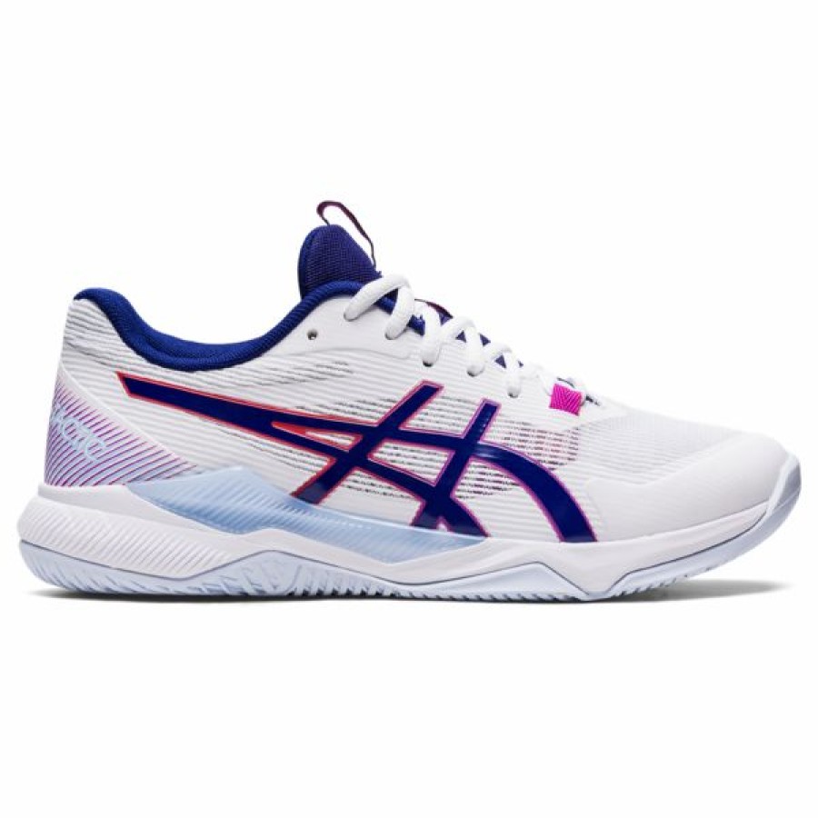 Squash Shoes * | Cheap Asics Women'S Gel Tactic Indoor Shoes White Dive Blue