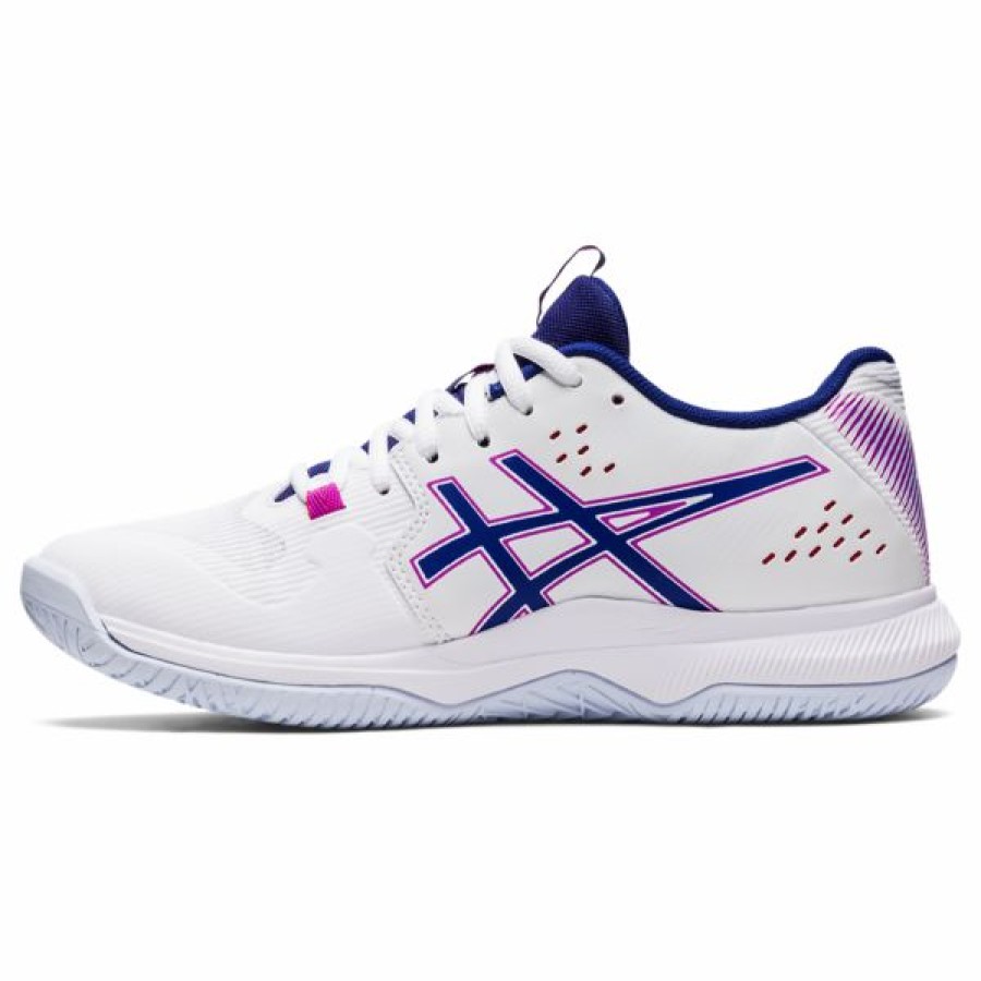 Squash Shoes * | Cheap Asics Women'S Gel Tactic Indoor Shoes White Dive Blue