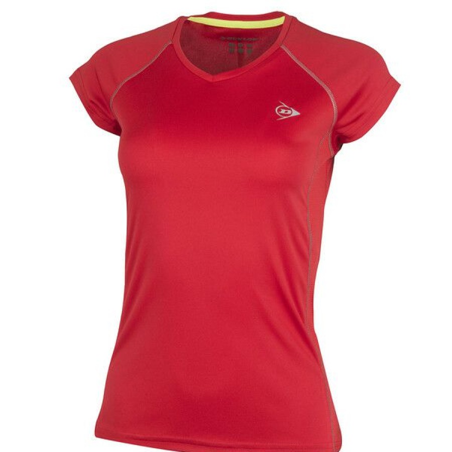 Tennis Clothing * | Best Reviews Of Dunlop Women'S Club Crew Tee Red