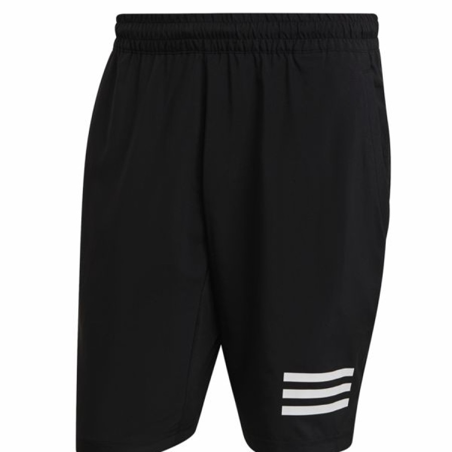 Tennis Clothing * | Hot Sale Adidas Men'S Club 3 Stripe Short Black