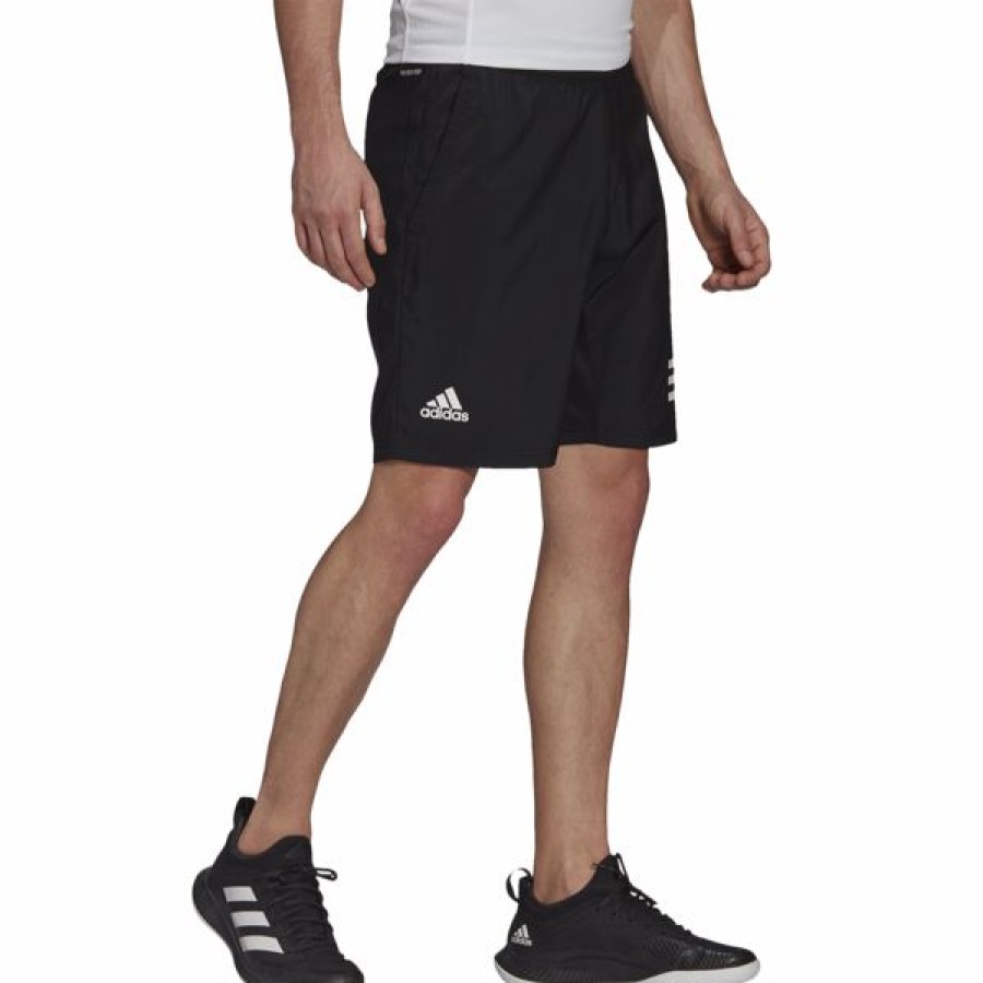 Tennis Clothing * | Hot Sale Adidas Men'S Club 3 Stripe Short Black