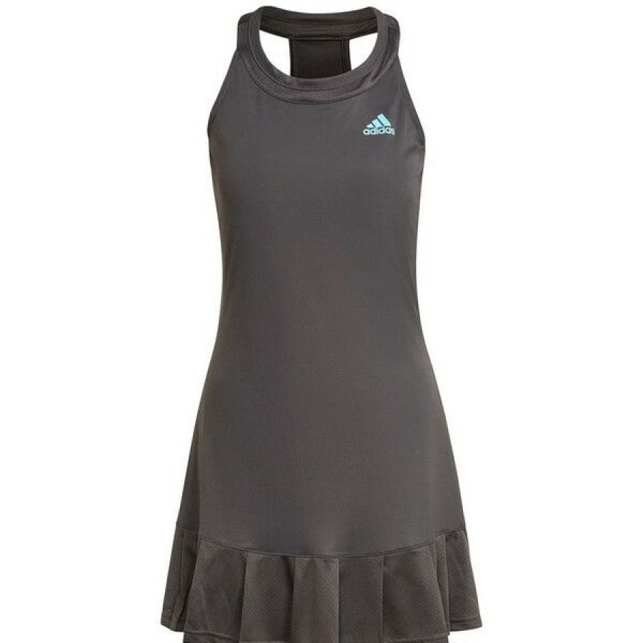 Tennis Clothing * | Best Sale Adidas Women'S Club Dress Grey Six Pulse Aqua