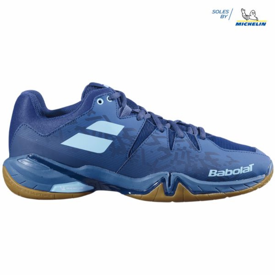 Squash Shoes * | Promo Babolat Shadow Spirit Men'S Indoor Shoes Dark Blue