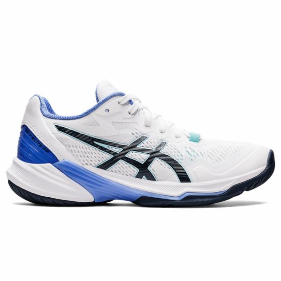 Squash Shoes * | Best Pirce Asics Women'S Gel Sky Elite Ff 2 Indoor Court Shoes White French Blue