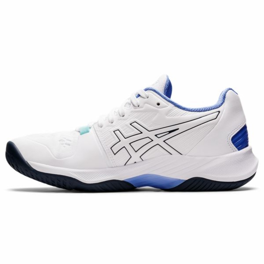 Squash Shoes * | Best Pirce Asics Women'S Gel Sky Elite Ff 2 Indoor Court Shoes White French Blue