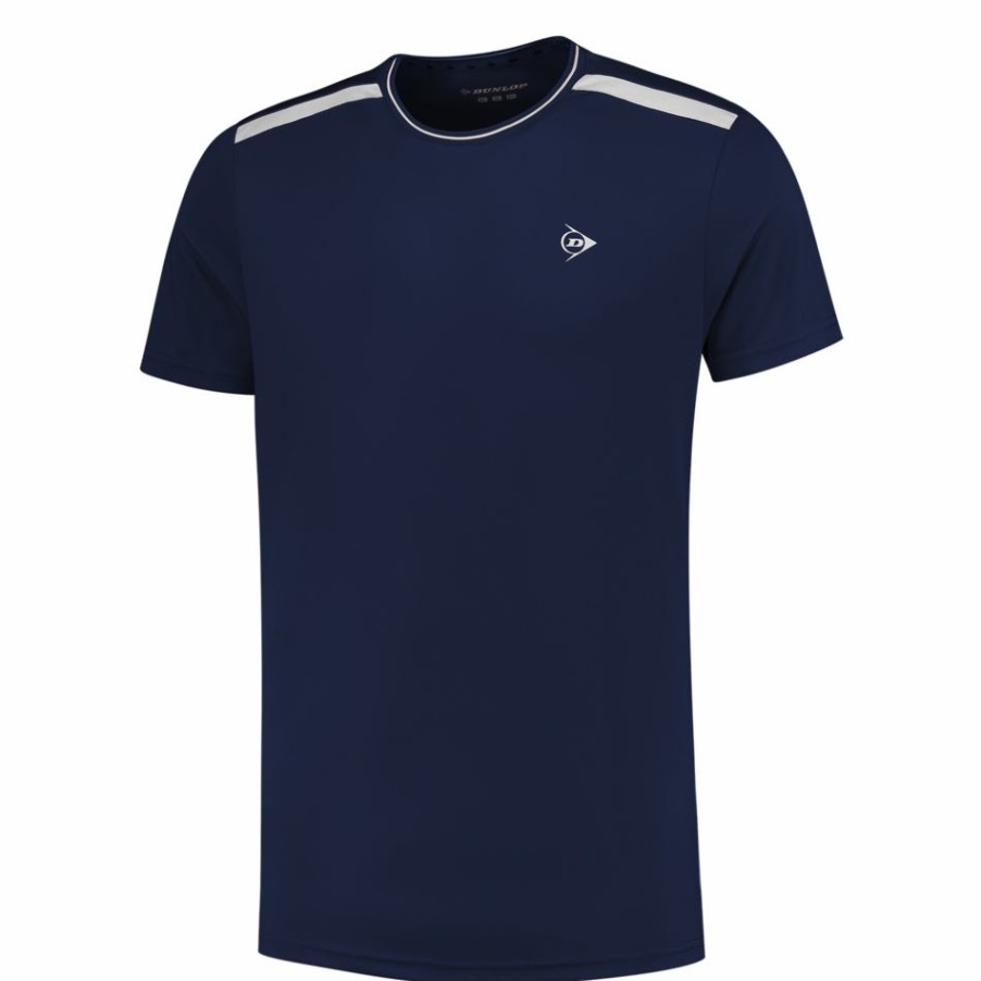 Tennis Clothing * | Best Pirce Dunlop Men'S Club Crew Tee 2022 Navy White