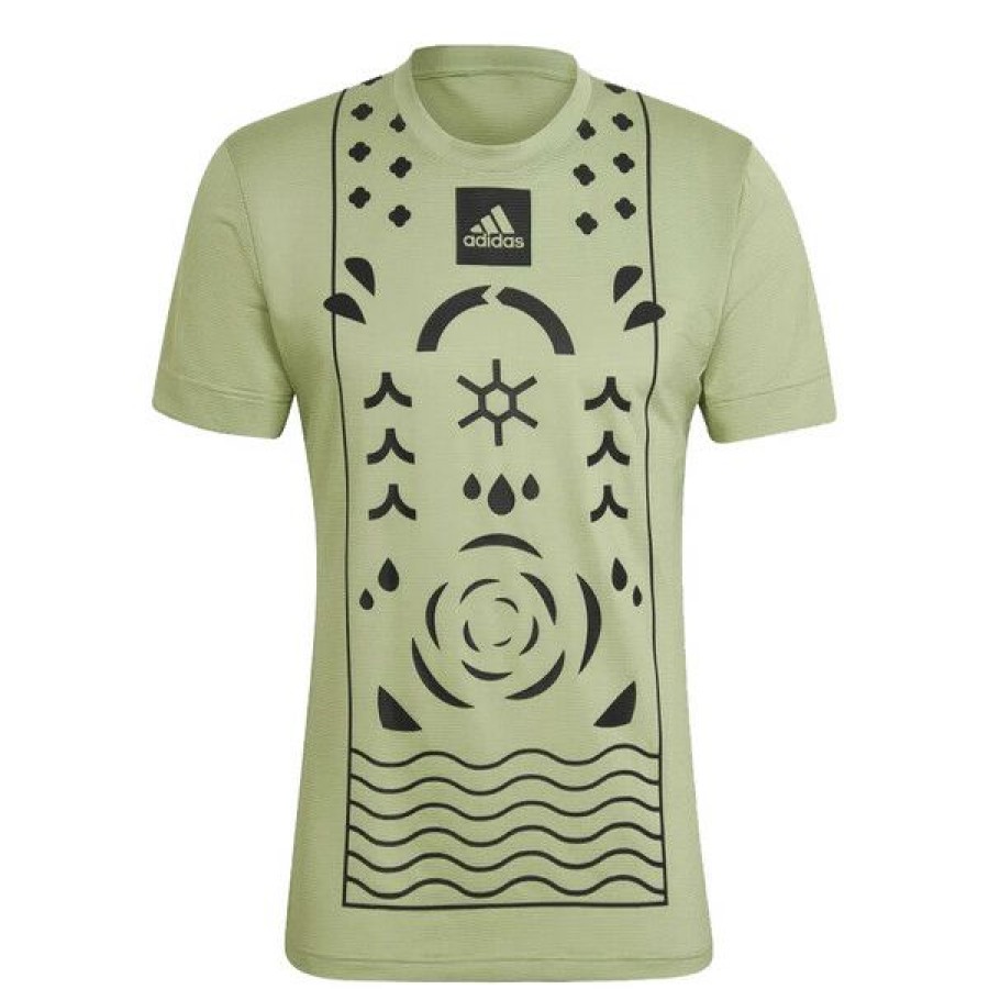 Tennis Clothing * | Budget Adidas Men'S Paris Freelift Tee Green