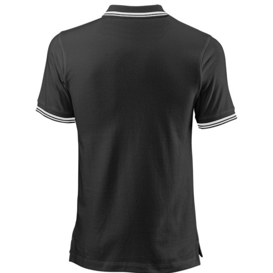 Tennis Clothing * | Hot Sale Wilson Men'S Team Ii Cotton Polo Black