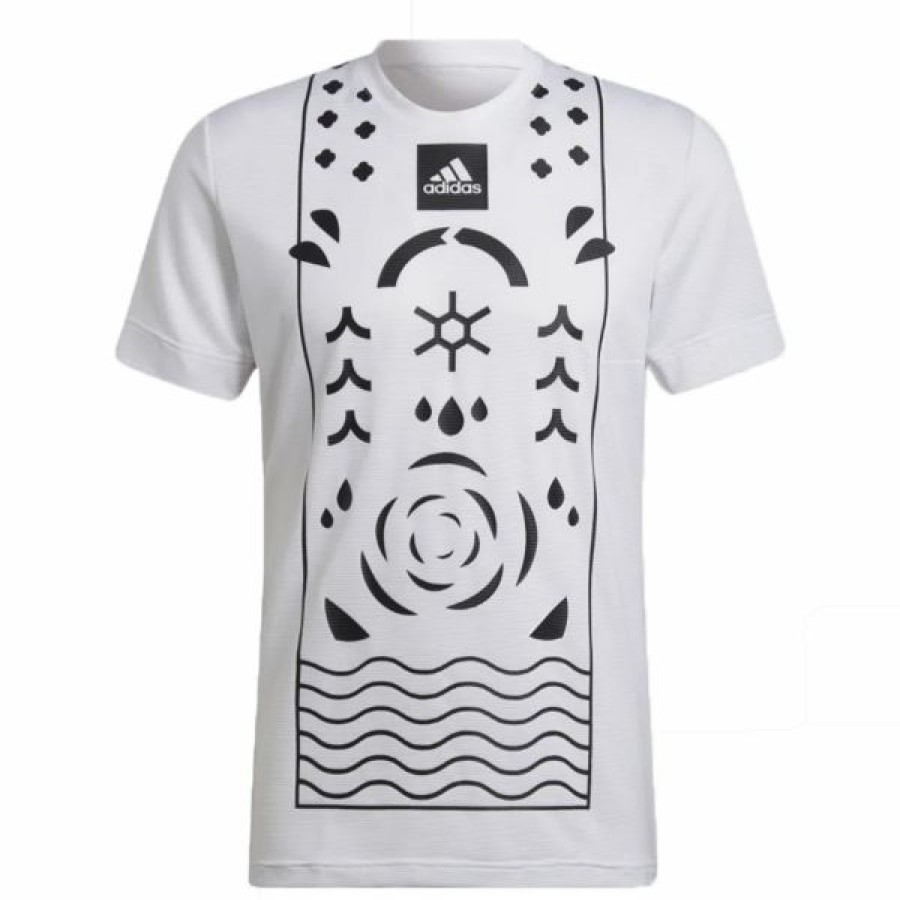 Tennis Clothing * | Promo Adidas Men'S Paris Freelift Tee White