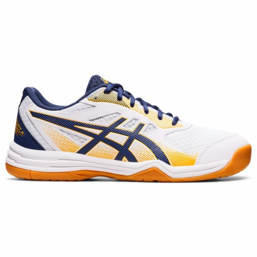 Squash Shoes * | Brand New Asics Men'S Upcourt 5 Indoor Court Shoe White Deep Ocean